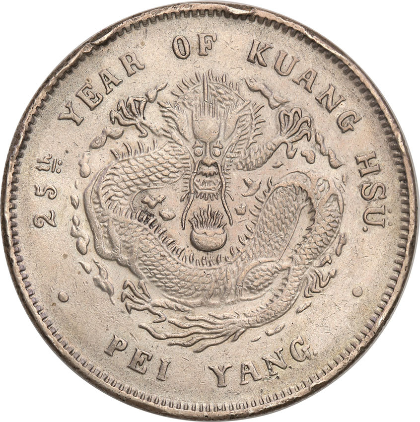 Chiny, Chihli.  1 Dolar Yr. 25 (1899) RZADKOŚĆ